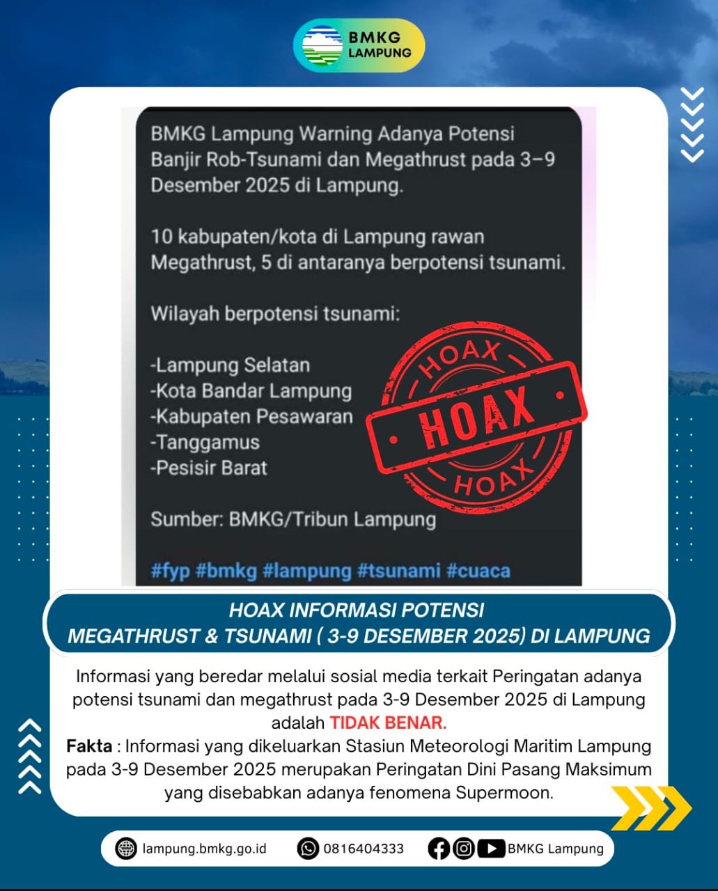 Waspada Hoaks Tsunami: BMKG Pastikan Lampung Hanya Alami Pasang Maksimum Akibat Supermoon