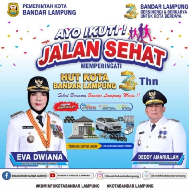 Sambut HUT ke-344, Pemkot Bandar Lampung Gelar Jalan Sehat dan Siapkan Rekayasa Lalu Lintas