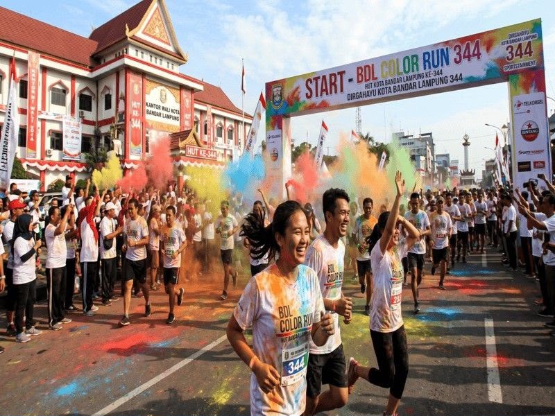 BDL Color Run Meriahkan HUT ke-344 Kota Bandar Lampung
