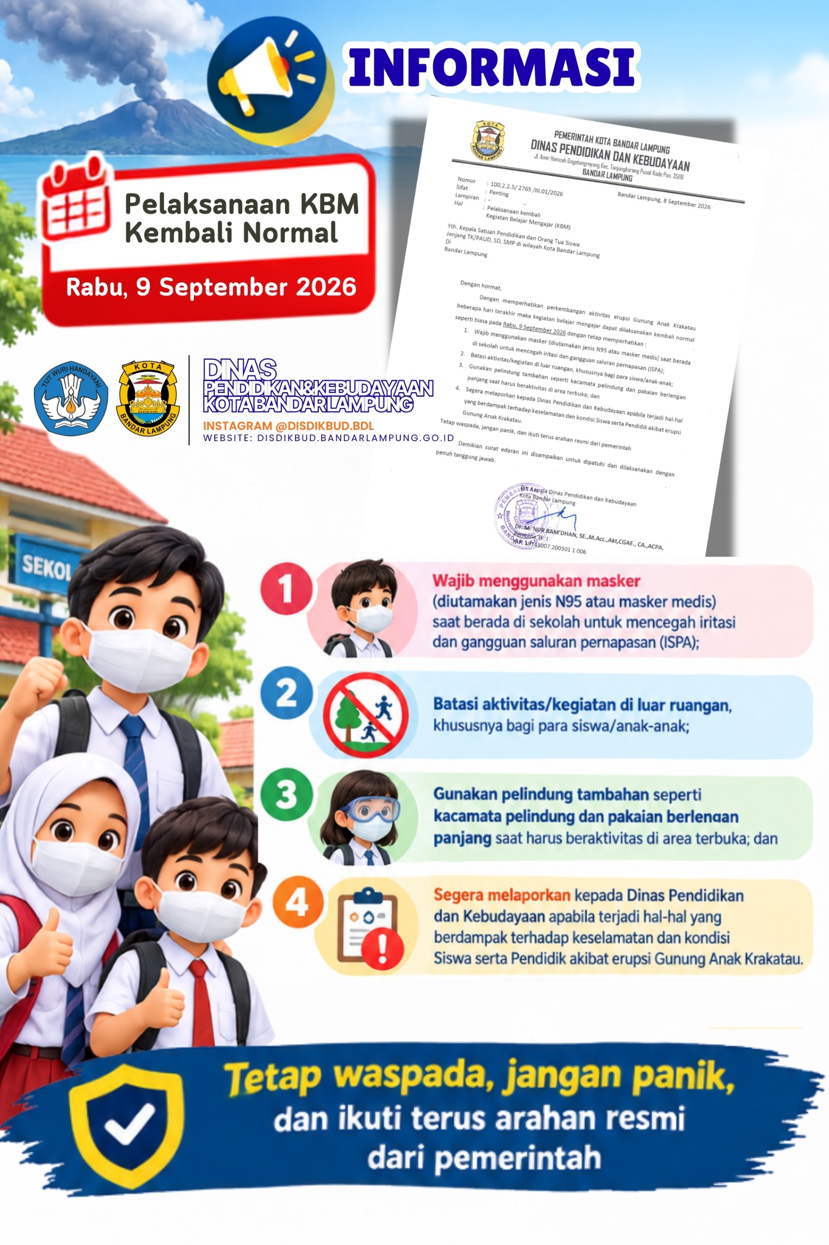 KBM TK-SMP di Balam Kembali Normal Mulai 9 September, Siswa Wajib Pakai Masker