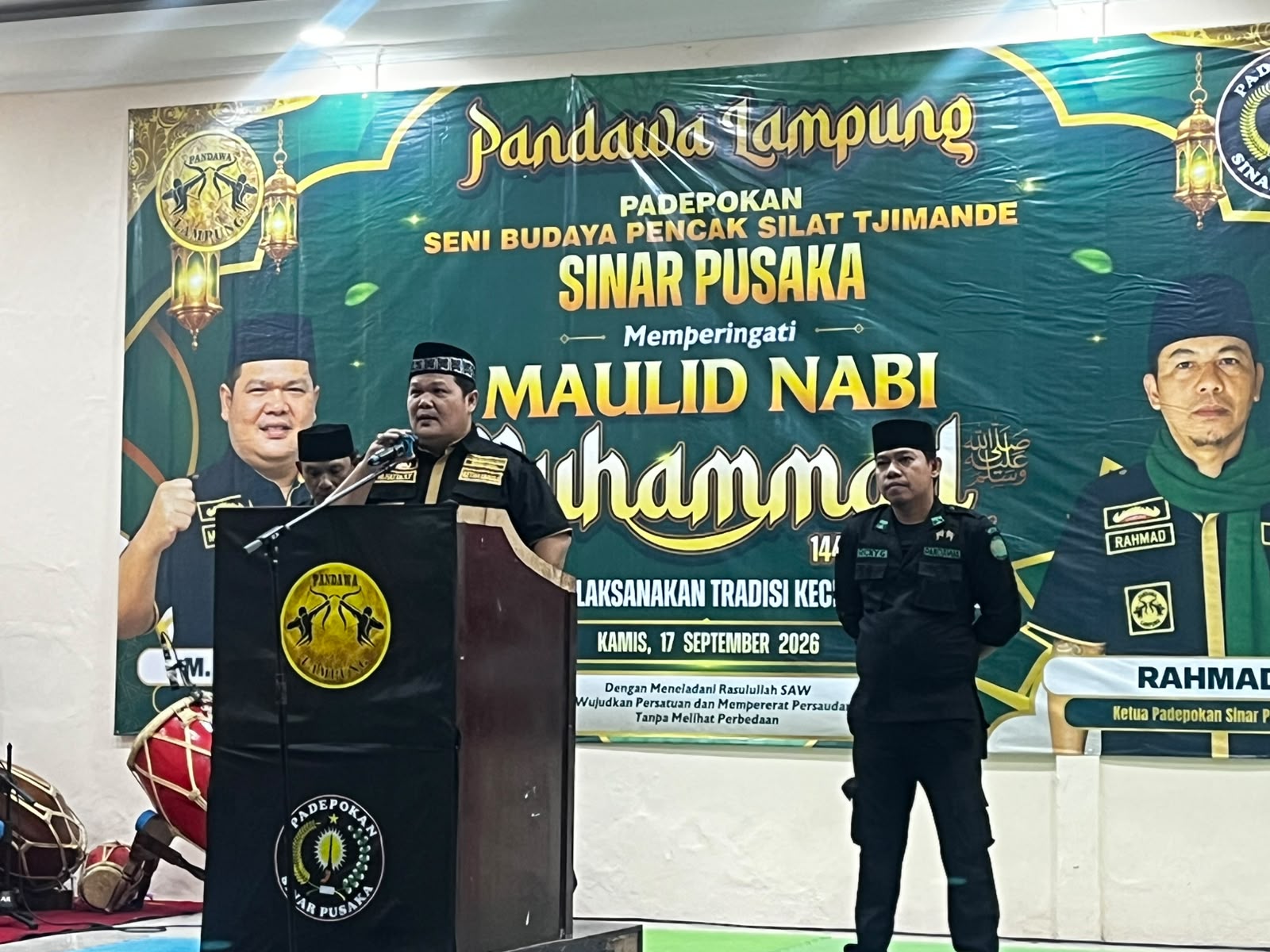 Di Acara Maulid Nabi, Ketua DPP Pandawa Lampung Paparkan Program Seni Budaya dan Olahraga