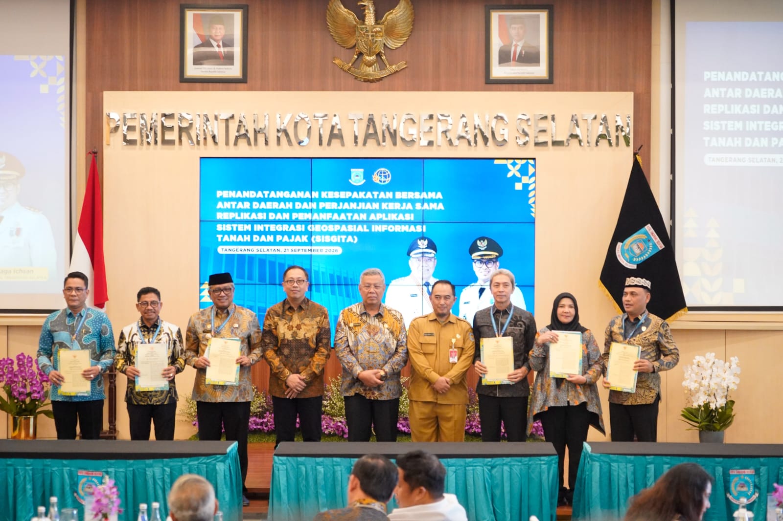 Wali Kota Eva Dwiana Teken MoU SISGITA di Tangsel, Optimalkan PAD Bandar Lampung